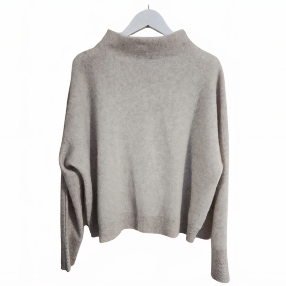 TAHARI 100% CASHMERE Mockneck Raglan Sleeve Beige Size XL - Picture 1 of 6